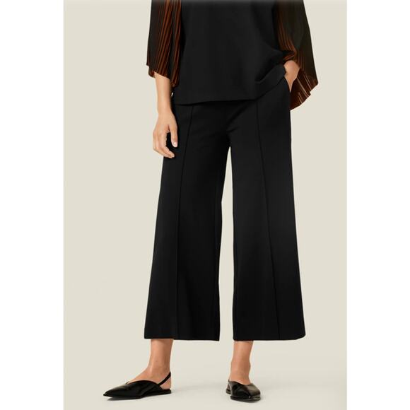 NEW Masai Trouser Pant Patricia Culotte Casual Loose Crepe Black Large Lagenlook - Picture 1 of 13